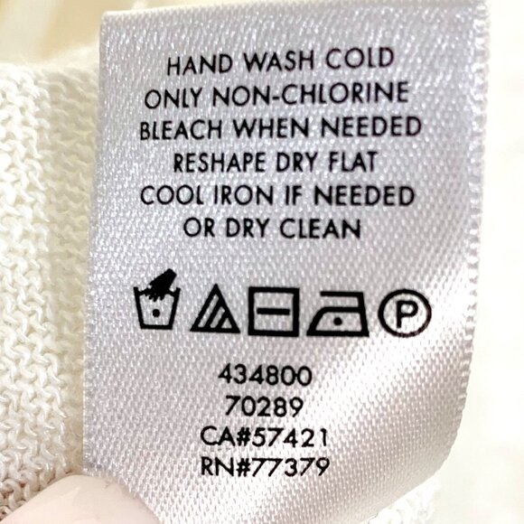 Ann Taylor Open Front Cardigan Sweater XL Linen Blend Ivory Luxury Minimalist - Picture 7 of 7